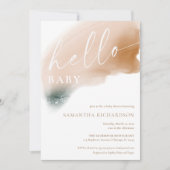 Moderne abstracte aardtoon genderneutrale douche kaart (Voorkant)