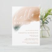 Moderne abstracte aardtoon genderneutrale douche kaart (Staand voorkant)