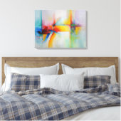 Moderne Abstracte acrylverf Canvas Afdruk (Insitu (Slaapkamer))