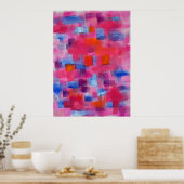 Moderne Abstracte acrylverf in roze Poster (Keuken)