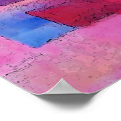 Moderne Abstracte acrylverf in roze Poster (Hoek)