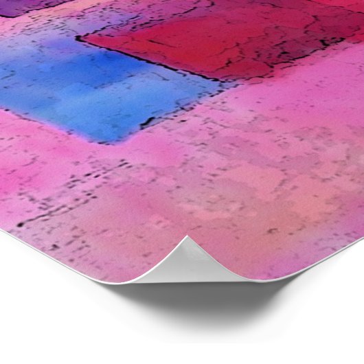 Moderne Abstracte acrylverf in roze Poster (Hoek)