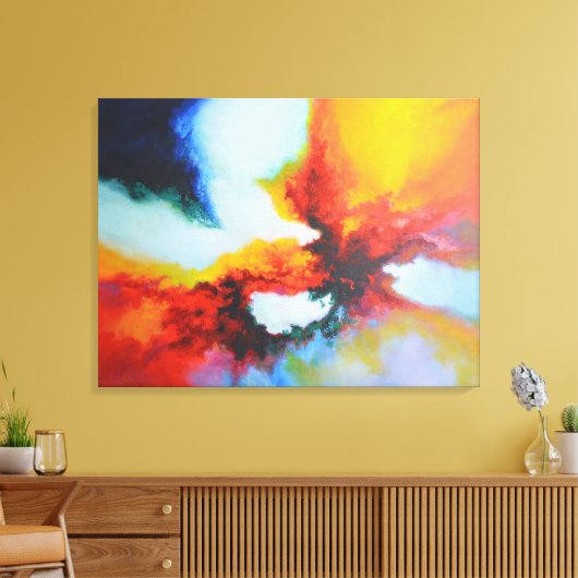 Moderne Abstracte acrylverf van Serdar Hizli Canvas Afdruk (Insitu (Woonkamer))