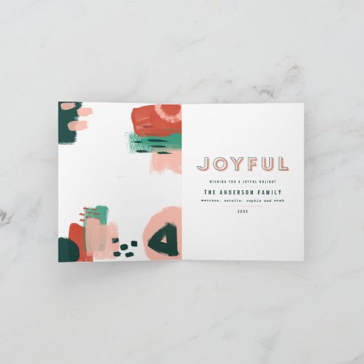 Moderne abstracte afbeelding rood, roze + groene f aankondiging (Binnen)