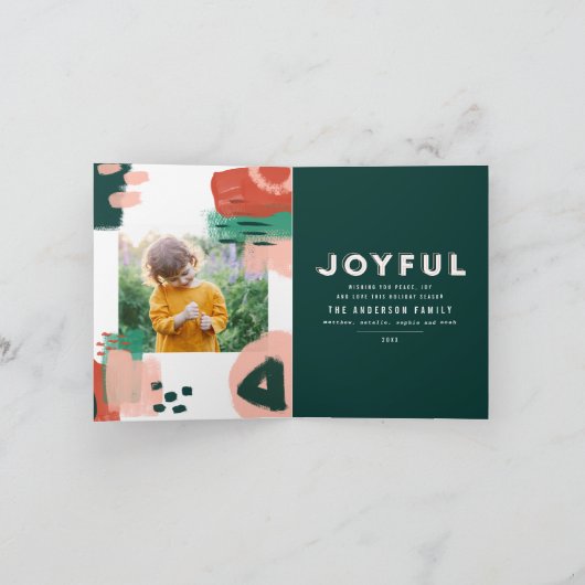 Moderne abstracte afbeelding rood, roze + groene f aankondiging (Binnen)