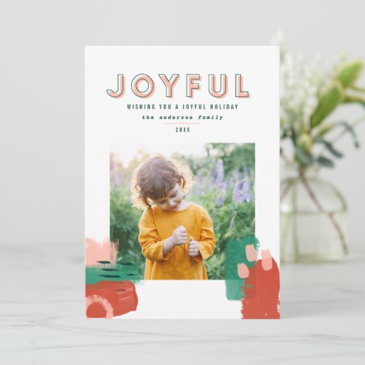 Moderne abstracte afbeelding rood, roze + groene f aankondiging (Staand voorkant)