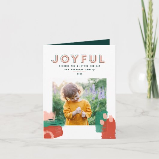 Moderne abstracte afbeelding rood, roze + groene f aankondiging (Voorkant)