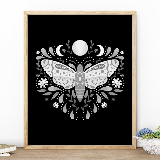 Moderne Abstracte afbeelding van zwart-wit Poster