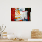 Moderne Abstracte afdrukken - Abstracte vierkantsP Poster (Keuken)