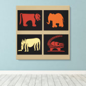 Moderne abstracte Afrikaanse dierenkunst Canvas Afdruk (Insitu (Houten vloer))