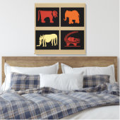 Moderne abstracte Afrikaanse dierenkunst Canvas Afdruk (Insitu (Slaapkamer))