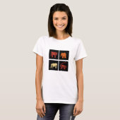Moderne abstracte Afrikaanse dierenkunst T-shirt (Voorkant volledig)