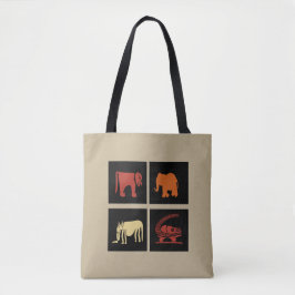 Moderne abstracte Afrikaanse dierenkunst Tote Bag