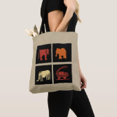 Moderne abstracte Afrikaanse dierenkunst Tote Bag (Dichtbij)