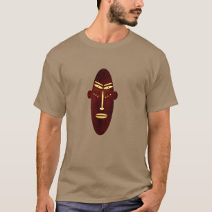 Moderne abstracte Afrikaanse primitieve gezichttat T-shirt