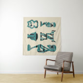 Moderne abstracte Afrikaanse silhouetkunst Wandkleed (In Situ (horizontaal))