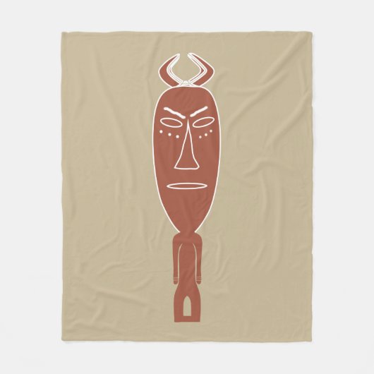Moderne abstracte Afrikaanse stam silhouet Fleece Deken (Voorkant)