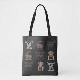 Moderne abstracte Afrikaanse symbolen en ornamente Tote Bag