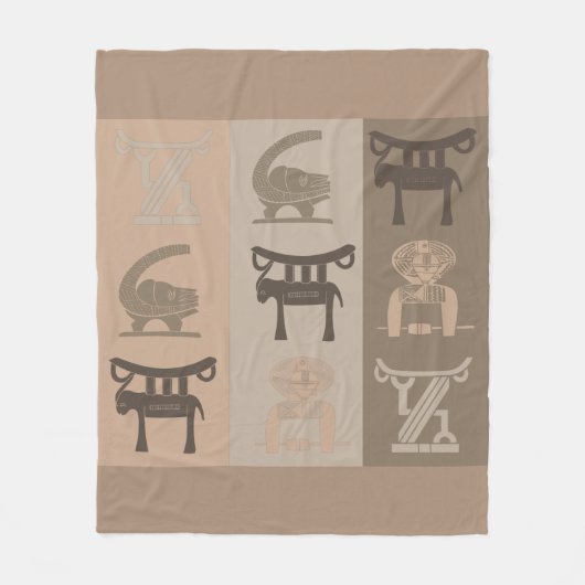 moderne Abstracte Afrikaanse symbool- en motiefkun Fleece Deken (Voorkant)