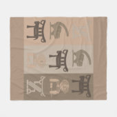 moderne Abstracte Afrikaanse symbool- en motiefkun Fleece Deken (Voorkant (Horizontaal))