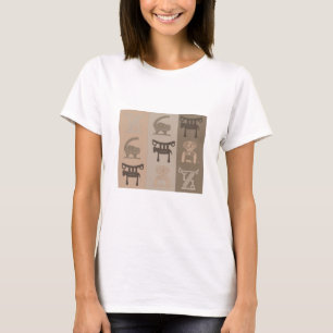Moderne abstracte Afrikaanse symbool- en motiefkun T-shirt