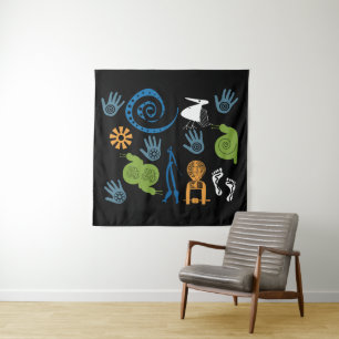 Moderne abstracte Afrikaanse symbool- en motiefkun Wandkleed