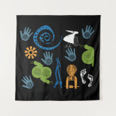 Moderne abstracte Afrikaanse symbool- en motiefkun Wandkleed (Voorkant)