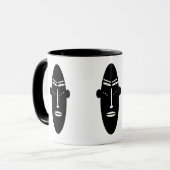 Moderne abstracte Afrikaanse tatoeage gezichtskuns Mok (Voorkant links)