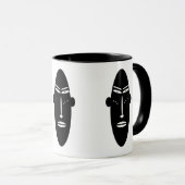Moderne abstracte Afrikaanse tatoeage gezichtskuns Mok (Voorkant rechts)