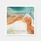 Moderne Abstracte Agaat Jade Terracotta Servet (Voorkant)