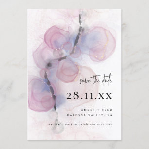 Moderne Abstracte Alcohol Ink Art Roze Opslaan Dat Kaart