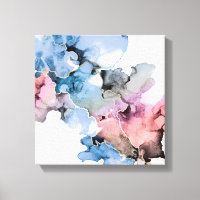 Moderne Abstracte alcohol Inkt blauw roze goud