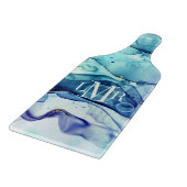 Moderne Abstracte Alcohol Inkt Monogram Snijplank (Hoek)