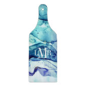 Moderne Abstracte Alcohol Inkt Monogram Snijplank (Voorkant)