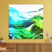 Moderne abstracte alcoholinkt, gerekt canvas (Insitu (Woonkamer))