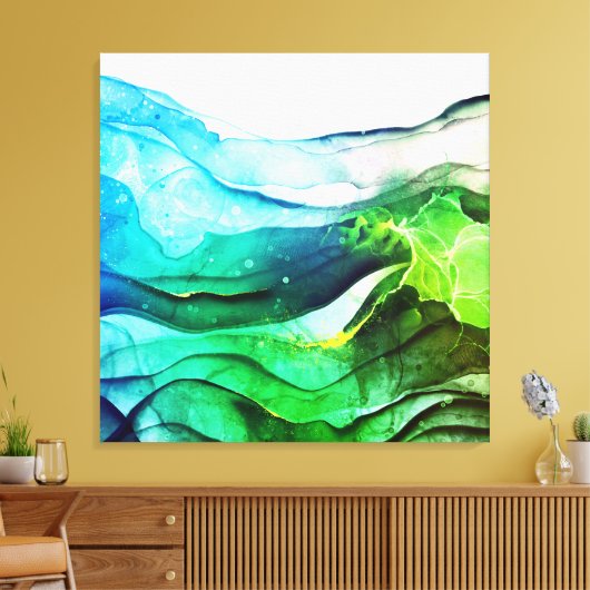 Moderne abstracte alcoholinkt, gerekt canvas (Insitu (Woonkamer))