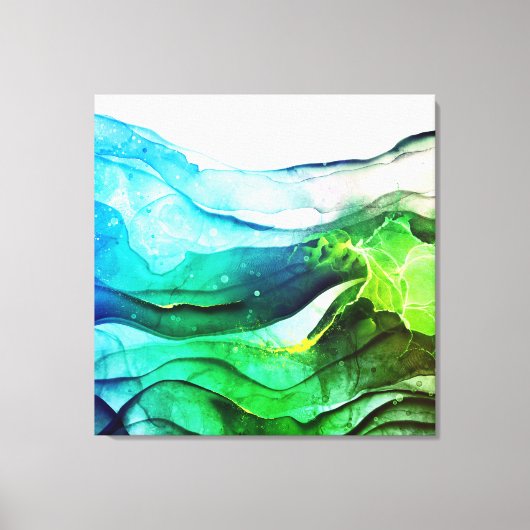 Moderne abstracte alcoholinkt, gerekt canvas (Voorkant)