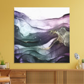 Moderne abstracte alcoholinkt, gerekt canvas afdruk (Insitu (Woonkamer))