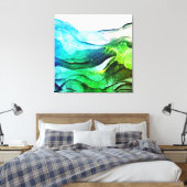 Moderne abstracte alcoholinkt, gerekt canvas afdruk (Insitu (Slaapkamer))