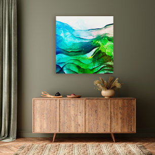 Moderne abstracte alcoholinkt, gerekt canvas afdruk