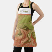 Moderne Abstracte alcoholinkt Paars en goudmonogra Schort (Insitu)