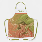 Moderne Abstracte alcoholinkt Paars en goudmonogra Schort (Voorkant)