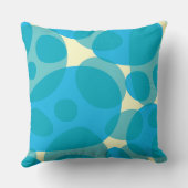 Moderne Abstracte Aqua Blue Yellow Mid Century Kussen (Achterkant)