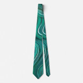 Moderne Abstracte Aqua Swirl Stropdas (Voorkant)
