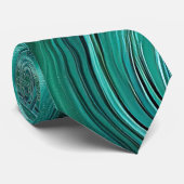 Moderne Abstracte Aqua Swirl Stropdas (Opgerold)