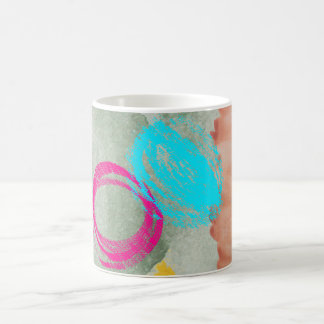 Moderne Abstracte Aquarel Blauwe Roze Koffiekop Koffiemok