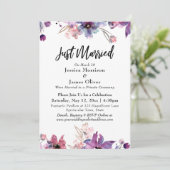 Moderne Abstracte Aquarel Bloemen Net Getrouwd Kaart (Staand voorkant)