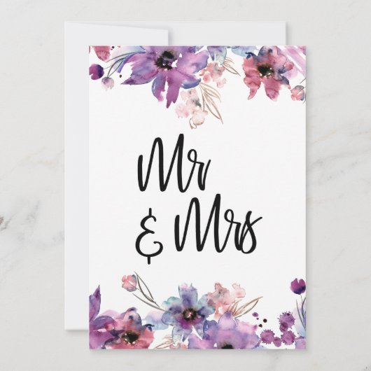 Moderne Abstracte Aquarel Bloemen We Gaan Echtsche Kaart (Achterkant)