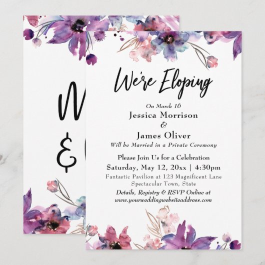 Moderne Abstracte Aquarel Bloemen We Gaan Echtsche Kaart (Voorkant / Achterkant)