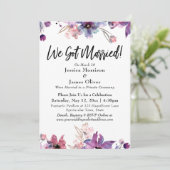 Moderne Abstracte Aquarel Bloemen We Zijn Getrouwd Kaart (Staand voorkant)